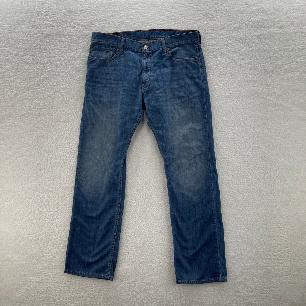 Levis Jeans Mens 36x32 Blue 514 Straight Fit Medium Wash Denim Casual Workwear